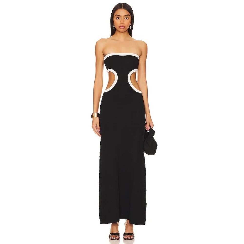 CIN CIN Empire Dress in Black Strapless